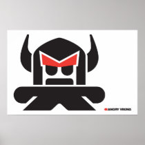 Angry Viking - black on light Print