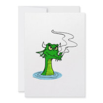 Angry Water Dragon Personalized Invite