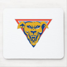 angry wild dog wolf head triangle mousepad