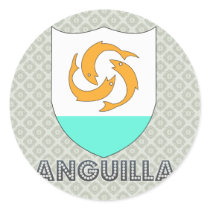 Anguilla Coat of Arms Round Stickers