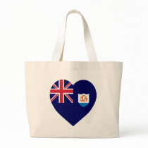 Anguilla Flag Heart Tote Bags