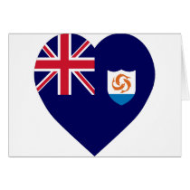 Anguilla Flag Heart Greeting Card