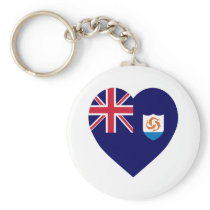 Anguilla Flag Heart Key Chain