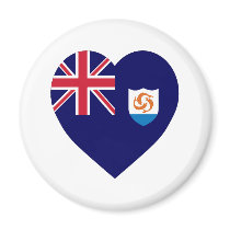 Anguilla Flag Heart Refrigerator Magnet