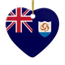 Anguilla Flag Heart Christmas Ornament