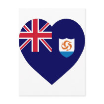 Anguilla Flag Heart Postcards
