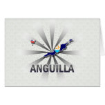 Anguilla Flag Map 2.0 Greeting Cards