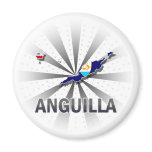 Anguilla Flag Map 2.0 Refrigerator Magnet