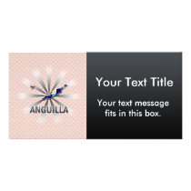Anguilla Flag Map 2.0 Custom Photo Card