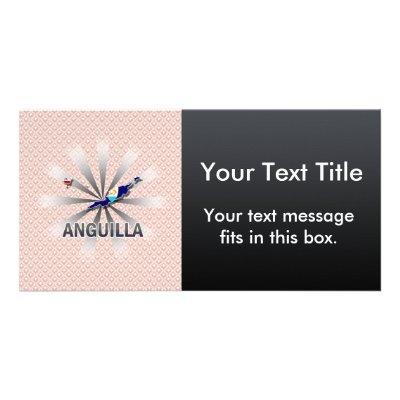 Anguilla Flag Map 2.0 Custom Photo Card by representmycountry