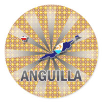 Anguilla Flag Map 2.0 Round Stickers