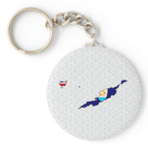 Anguilla Flag Map full size Keychain