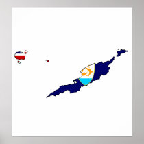 Anguilla Flag Map full size Poster