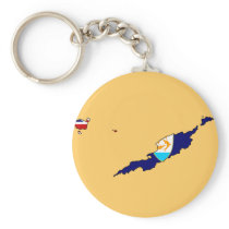 Anguilla flag map key chains
