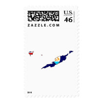 Anguilla flag map postage