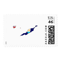 Anguilla flag map postage