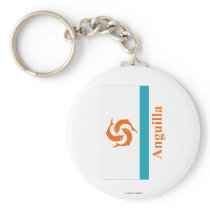 Anguilla Local Flag with Name Keychain