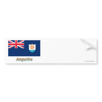 Anguilla Official Flag with Name Bumper Stickers