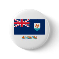 Anguilla Official Flag with Name Pinback Button