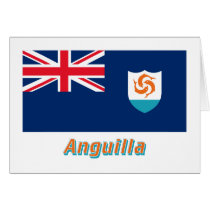 Anguilla Official Flag with Name Card