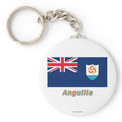 Anguilla Official Flag with Name Keychains by Vexillophile