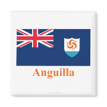 Anguilla Official Flag with Name magnets