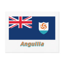 Anguilla Official Flag with Name Postcard