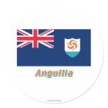 Anguilla Official Flag with Name Sticker