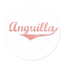 Anguilla Revolution Style Round Stickers