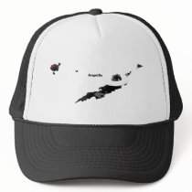Anguilla Trendy Peace Sign with Anguillan map Mesh Hat