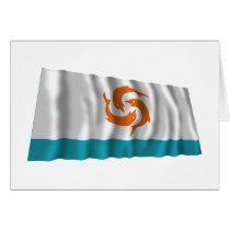Anguilla Waving Local Flag Greeting Cards