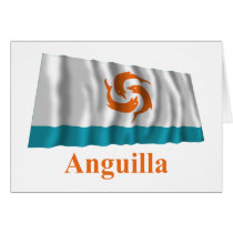 Anguilla Waving Local Flag with Name Cards