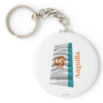 Anguilla Waving Local Flag with Name Keychain