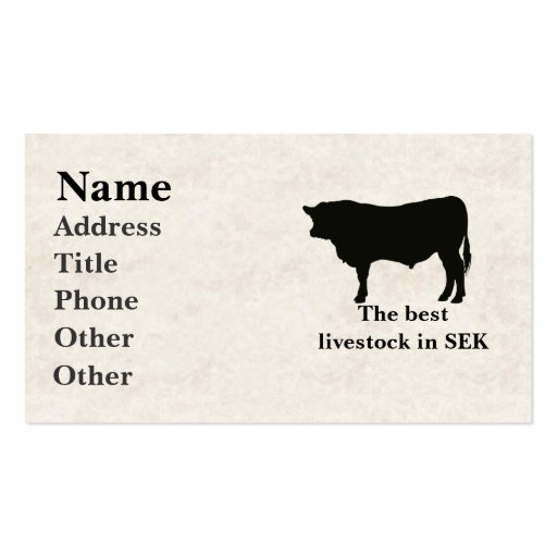 Angus Bull Business Cards (front side)