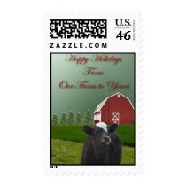 Angus Calf Happy Holidays Postage