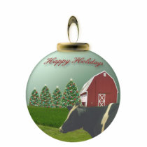 Angus Cow Christmas Farm Ornament Acrylic Cut Out