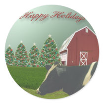 Angus Cow Happy Holiday Sticker by Firecrackinmama Angus Cow Happy Holiday Sticker