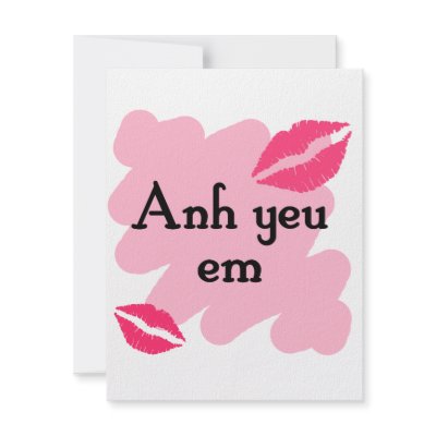 Anh yeu em - Vietnamese I love you Custom Announcements by shopaholicchick