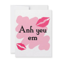 Anh yeu em - Vietnamese I love you Custom Announcements