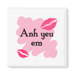 Anh yeu em - Vietnamese I love you Refrigerator Magnet