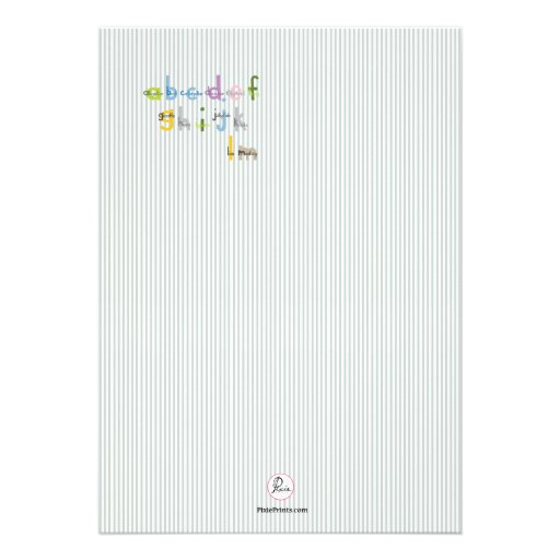 Animal ABC's Photo Birthday Party Invitation