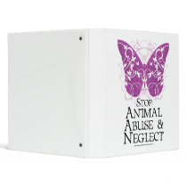 Animal Abuse Butterfly 3 Ring Binder