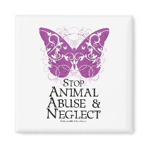Animal Abuse Butterfly Magnet
