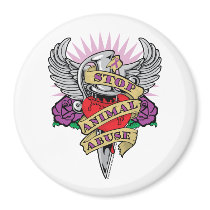 Animal Abuse Dagger Magnet