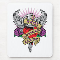 Animal Abuse Dagger Mouse Pad
