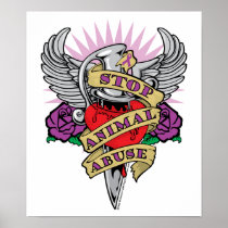 Animal Abuse Dagger Print