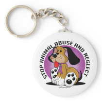 Animal Abuse Dog Keychain