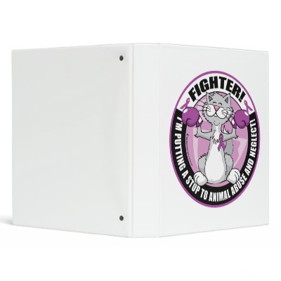 Animal Abuse Fighter Cat 3 Ring Binders by fightcancertees