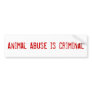 Animal Abuse is Criminal Bumper Stickers