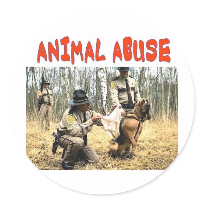 ANIMAL ABUSE ROUND STICKERS by ALMOUNT